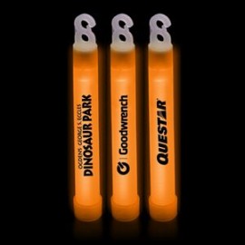6" Premium Orange Glow Stick with Logo