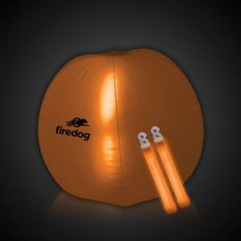 24" Orange Light Up Translucent Inflatable Beach Ball with Logo  24" Orange Light Up Translucent Inflatable Beach Ball with Logo