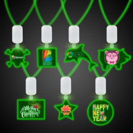 Customized Green Clear Plastic Digi-Printed Necklace w/#1 Medallion  Customized Green Clear Plastic Digi-Printed Necklace w/#1 Medallion