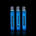 4" Premium Blue Glow Stick with Logo