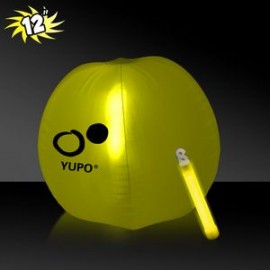 12" Inflatable Beach Ball w/Yellow Light Stick with Logo  12" Inflatable Beach Ball w/Yellow Light Stick with Logo