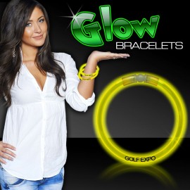 Yellow Superior 8" Glow Bracelets(Pad Print) with Logo  Yellow Superior 8" Glow Bracelets(Pad Print) with Logo