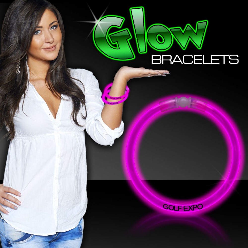 8" Superior Pink Glow Bracelet with Logo
