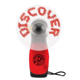 Red LED Deluxe Lighted Message Fan with Logo
