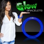 8" Pad Printed Superior Blue Glow Bracelet with Logo