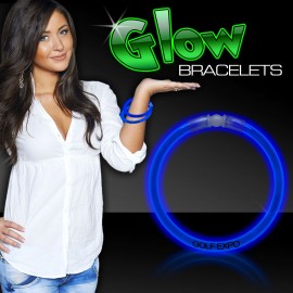 Promotional 8" Superior Blue Glow Bracelet(Pad Printed)  Promotional 8" Superior Blue Glow Bracelet(Pad Printed)