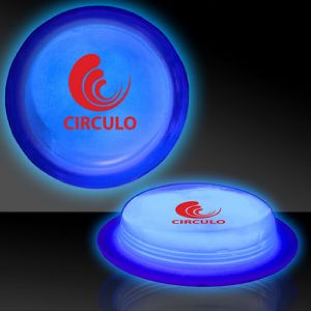 Personalized 3" Circle Shaped Blue Glow Badges