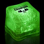 1 3/8" Pad Printed Green Lited Ice Cube with Logo