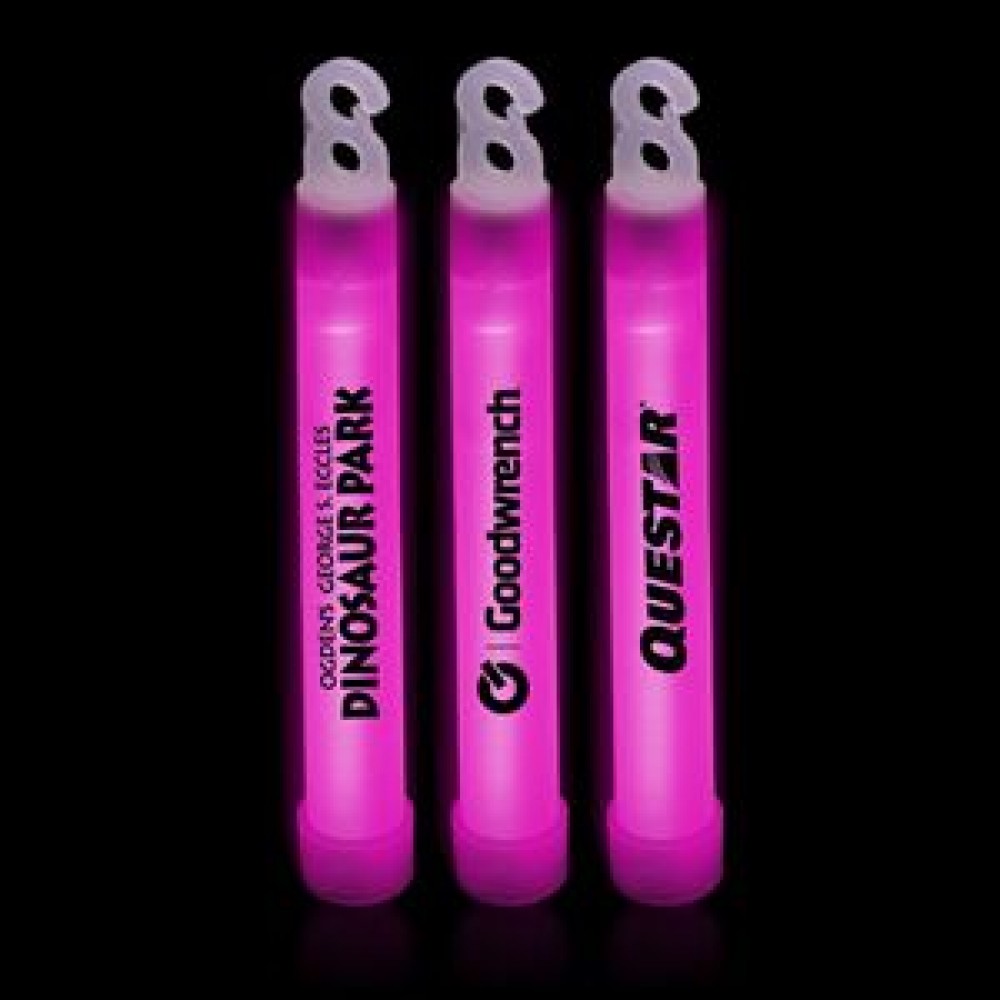 6" Premium Pink Glow Stick with Logo
