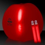 24" Red Light Up Translucent Inflatable Beach Ball with Logo