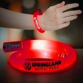 Red Flashing Coil Tube Bracelet with Logo  Red Flashing Coil Tube Bracelet with Logo