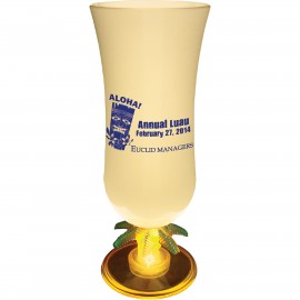 Promotional 15 Oz. Plastic Lighted Palm Tree Stem Hurricane Glass