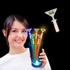 Custom Martini Shape Glow Swizzle Toppers  Custom Martini Shape Glow Swizzle Toppers