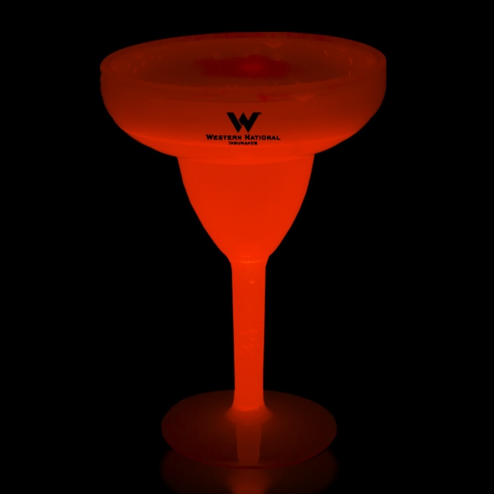 Logo Branded 10 Oz. Red Glow Margarita Glass