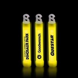 4" Premium Yellow Glow Stick with Logo