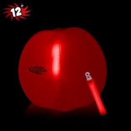 Promotional 12" Inflatable Beach Ball w/Red Light Stick