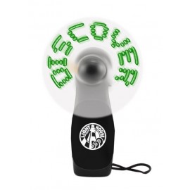 Green LED Deluxe Lighted Message Fan with Logo  Green LED Deluxe Lighted Message Fan with Logo