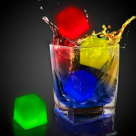 1" Assorted Colors Glow Ice Cube with Logo