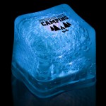 Personalized 1 3/8" Pad Printed Blue Lited Ice Cube