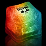 1 3/8" Pad Printed Rainbow Lited Ice Cube with Logo