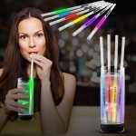 Green Glow Motion Straw with Logo