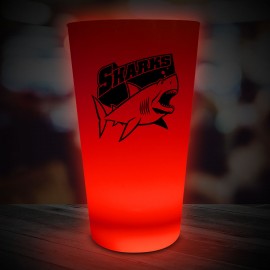 Logo Branded 16 Oz. Red Neon Look Pint Glass