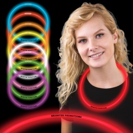 Logo Branded 22" Single Color Superior Red Glow Necklace(Hot Stamp)  Logo Branded 22" Single Color Superior Red Glow Necklace(Hot Stamp)