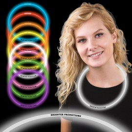 22" Single Color Superior White Glow Necklace(Hot Stamp) with Logo  22" Single Color Superior White Glow Necklace(Hot Stamp) with Logo