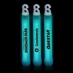 6" Premium Aqua Blue Glow Stick with Logo