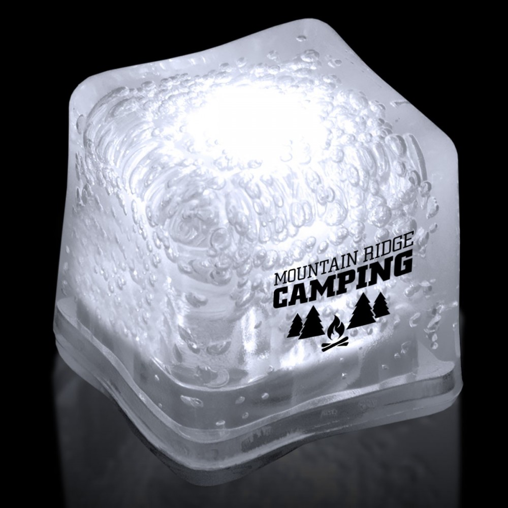 Custom 1 3/8" Digi-Printed White Lited Ice Cube
