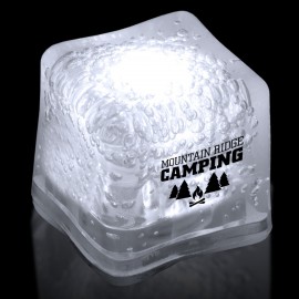 1 3/8" Digi-Printed White Lited Ice Cube with Logo  1 3/8" Digi-Printed White Lited Ice Cube with Logo