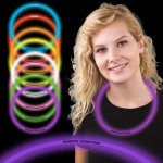 22" Pad Printed Single Color Superior Purple Glow Necklace with Logo