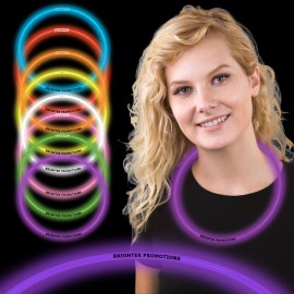 22" Pad Printed Single Color Superior Purple Glow Necklace with Logo