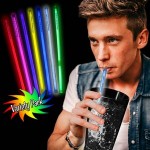 Custom 9" Supreme Glow Pad Printed Assorted Color Straws