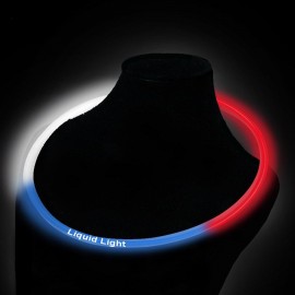 Customized 22" Red/White/Blue Superior Glow Necklace(Pad Printed)  Customized 22" Red/White/Blue Superior Glow Necklace(Pad Printed)