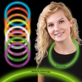 22" Hot Stamp Single Color Superior Green Glow Necklace with Logo  22" Hot Stamp Single Color Superior Green Glow Necklace with Logo