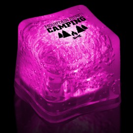 1 3/8" Digi-Printed Pink Lited Ice Cube with Logo  1 3/8" Digi-Printed Pink Lited Ice Cube with Logo