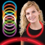 22" Pad Printed Single Color Superior Red Glow Necklace with Logo