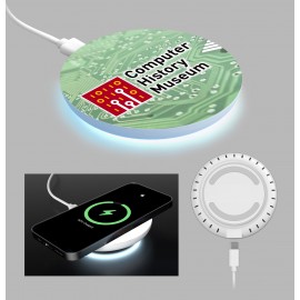 Wireless Glowing 15W Fast Charger with Logo  Wireless Glowing 15W Fast Charger with Logo