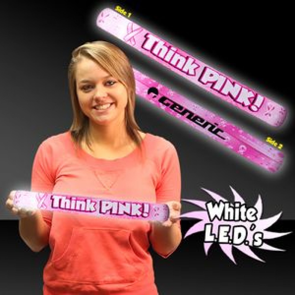 Promotional Think Pink 16" Foam LED Baton