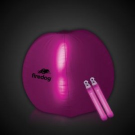 Custom 24" Pink Light Up Translucent Inflatable Beach Ball