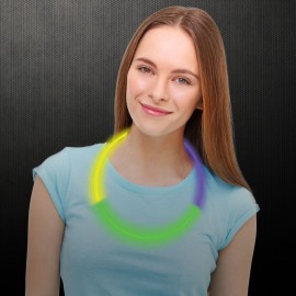 22" Hot Stamp Green/Purple/Yellow Superior Glow Necklace with Logo  22" Hot Stamp Green/Purple/Yellow Superior Glow Necklace with Logo