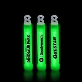4" Premium Green Glow Stick with Logo