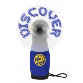 Blue LED Deluxe Lighted Message Fan with Logo  Blue LED Deluxe Lighted Message Fan with Logo