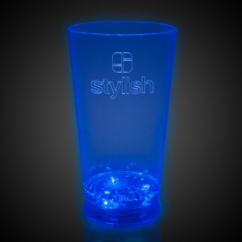 16 Oz. Laser Engraved Blue Light-Up Pint Glass with Logo