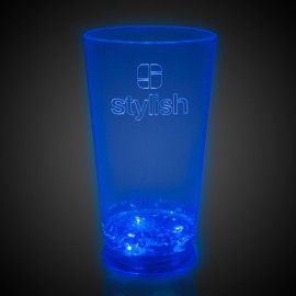 Promotional 16 Oz. Laser Engraved Blue Light-Up Pint Glass