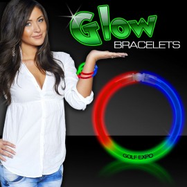 Green/Blue/Red Superior 8" Glow Bracelets(Pad Print) with Logo