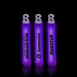 4" Premium Purple Glow Stick with Logo