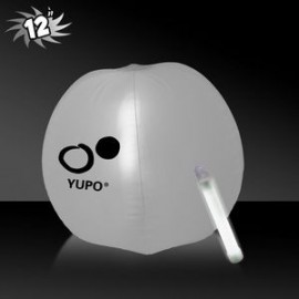 12" Inflatable Beach Ball w/White Light Stick with Logo  12" Inflatable Beach Ball w/White Light Stick with Logo