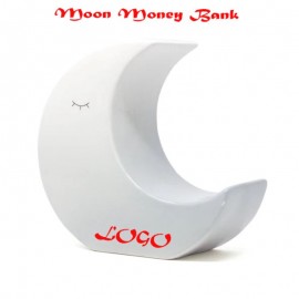 Customized Gray Ombre Moon Money Bank